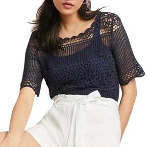 Anthropologie James‎ Coviello Crochet Top 'M' *NWT*